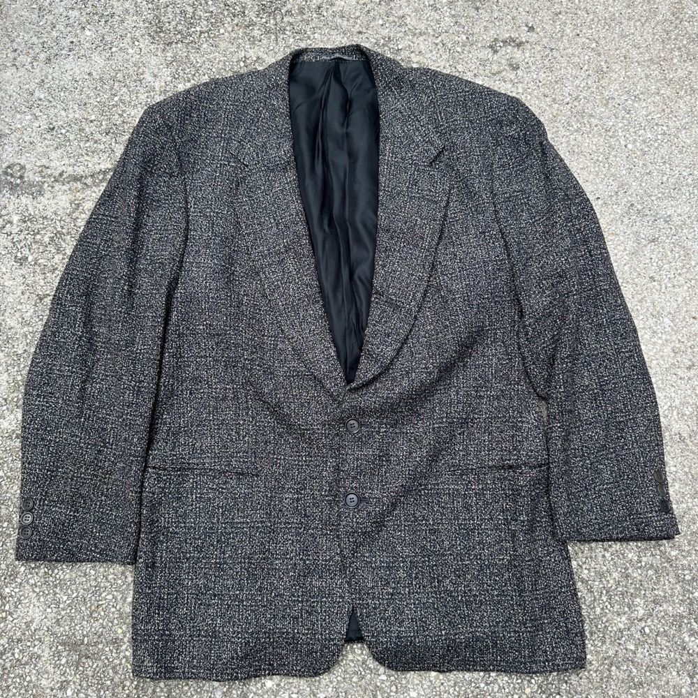Vtg 90s Ermenegildo Zegna Soft Blazer Mens 42R Grey Wool Tweed Sport Coat Italy